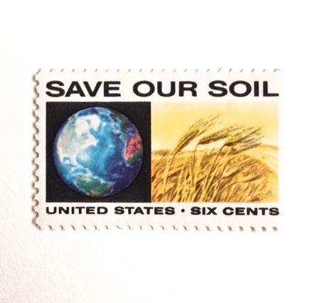 100 Vintage Earth Stamps Save Our Soil Postage Stamps for Mailing
